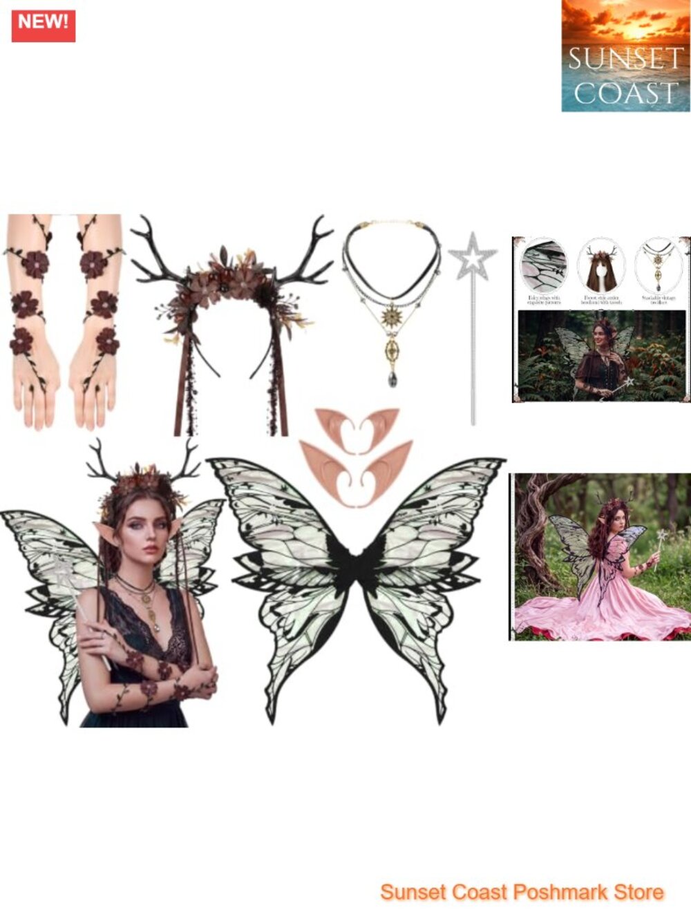 Fairy Wing Costume Set Adult Women Renaissance Accessory Kit
